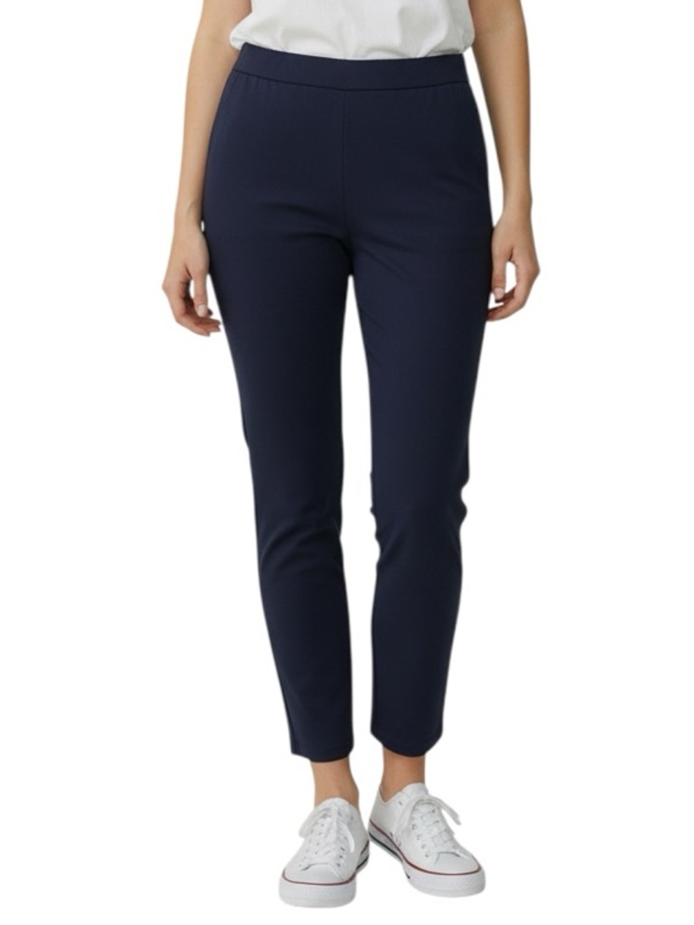 Eileen Fisher washable stretch crepe pant navy/purple size S excellent condition